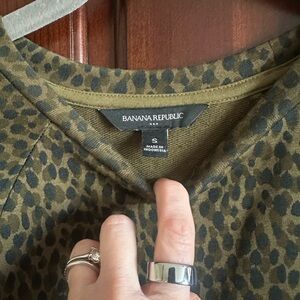 Banana Republic Green Leopard Print Top